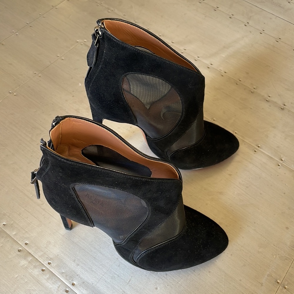 alaia black suede mesh boot bootie sz 38.5 - Picture 2 of 11